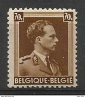 Belgique - Leopold III Col Ouvert - Open Kraag N°427 V1 ** U Cassé - Gebroken U - Sonstige & Ohne Zuordnung