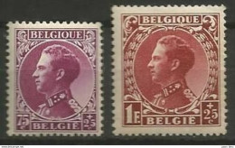 Belgique - N°391** + 393** Leopold III - 1934-1935 Leopold III