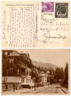 ROMANIA : 1952 - STABILIZAREA MONETARA / MONETARY STABILIZATION - POSTCARD MAILED With OVERPRINTED STAMPS - RRR (am195) - Cartas & Documentos