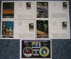 USA Etats Unis Lot De 4 Enveloppes Programme APOLLO 10 Et 11 Plus Une Vignette Neuve Gommée **  - Oblitérés - Event Covers