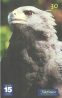 Brazil:Brasil:Used Phonecard, Telefonica, 30 Units, Bird, Eagle, Harpyhalyaetus Coronatus, 2001 - Eagles & Birds Of Prey