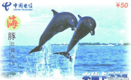 China:Used Phonecard, China Telecom, 50 Y, Jumping Dolphins - Delfini