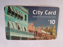 BERMUDA  $10,-  LOGIC   BERMUDA    CITY CARD / DIFFERENT BACKSIDE LOGO/ LONG   /    PREPAID CARD  Fine USED  **14797** - Bermudes