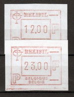 Belgie ATM Mi 4 Relifil  Postfris Div. (2 Verschillende Waarden) - 1980-1999