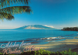 Wailea, Maui, Hawaii, Kona Coast Beach Shore Scene, Lanai(?) In Distance C2000s Vintage Postcard - Maui