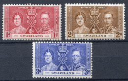 SWAZILAND < Yv. N° 24 à 26 * Neuf Ch - MH * - COURONNEMENT GEORGES VI - Swaziland (...-1967)