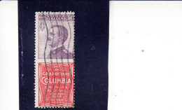 ITALIA   1924-5 -  Sassone   11° - Pubblicitario  Columbia - Reklame