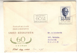 Finlande - Lettre De 1960 - Oblit Helsinki - Exp Vers Assebroek - - Covers & Documents