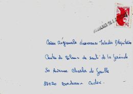 Curiosité Sur Lettre Annulation Du Timbre Avec La Griffe Bordeaux-Bd J.J. Bosct - Brieven En Documenten