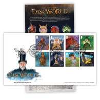 GREAT BRITAIN 2023 GB Terry Pratchett's Discworld Monkey, Torch,Elephant, Turtle, Cat, Skeleton,Moon,FDC + Brochure (**) - Ohne Zuordnung