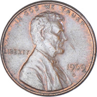 Monnaie, États-Unis, Lincoln Cent, Cent, 1969, U.S. Mint, Denver, TTB, Laiton - 1959-…: Lincoln, Memorial Reverse