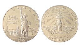 USA 1 $ 1986 S PROOF IN ARGENTO CENTENARIO ELLIS ISLAND KM# 214 - Commemoratives