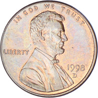 Monnaie, États-Unis, Lincoln Cent, Cent, 1998, U.S. Mint, Denver, TTB+, Copper - 1959-…: Lincoln, Memorial Reverse