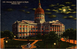 Georgia Atlanta State Capitol At Night Curteich - Atlanta