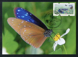 TAIWAN (2023) Carte Maximum Card ATM Taipei 2023 39th Asian Stamp Exhibition, Purple Crow Butterfly, Papillon, Mariposa - Maximum Cards