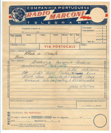 Portugal Télégramme Radio Marconi 1945 Forme Telegram 1945 Form - Lettres & Documents
