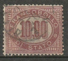 1875 Italia Dienstmarken - Service 10,00 Lire Michel Mi #8, Sassone S8 Used  - Dienstzegels