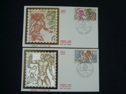 Mythologie 12 Travaux D'Hercule Croix Rouge Red Cross X2 FDC Monaco 1985 - Mythologie