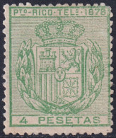 Puerto Rico 1878 Telegrafo Ed 18  Telegraph MLH* Partial Gum - Puerto Rico