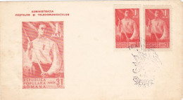 INTERNATIONAL WORKER'S DAY, MAY 1, SPECIAL COVER, 1950, ROMANIA - Covers & Documents