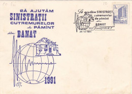 HELP BANAT EARTHQUAKE VICTIMS, SPECIAL COVER, 1991, ROMANIA - Cartas & Documentos