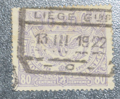 BELGIUM   STAMPS  Railway  80c 1920  ~~L@@K~~ - Usados