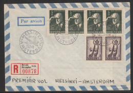 1948, First Flight Cover, Helsinki-Amsterdam - Cartas & Documentos