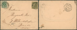 émission 1884 - N°45 Et 47 Sur Lettre Obl Simple Cercle "Bruxelles (nord) 1" > Dresde (Allemagne) - 1884-1891 Leopoldo II
