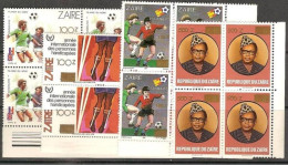 Zaïre - 1410/1413 - Blocs De 4 - Surcharges - Tranche "D" - 1990 - MNH - Ungebraucht