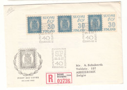 Finlande - Lettre Recom De 1960 - Oblit Helsinki - Exp Vers Assebroek - Valeur 20 Euros - Covers & Documents