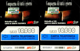 G 211 & 211 A C&C 1241 & 1241 A 2 SCHEDE TELEFONICHE USATE COMPAGNA 10.000 L. 31.12.94 TEP VARIANTE CAB - [3] Errores & Variedades