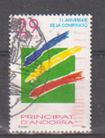 1 Er Anniversaire De La Constitution Andorrane, Timbre Oblitéré  1 ère Qualité - Used Stamps