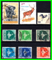 INDIA – ( ASIA ) – LOTE 9 SELLOS DIFERENTES VALORES DEL AÑO 1957 - Used Stamps