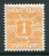 DENMARK 1921-27 Postage Due Numeral And Crowns 1 Øre MNH / **.  Michel Porto 9 - Portomarken