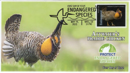 USA 2023 Attwater's Prairie Chiken, Endangered Species, Bird,Pictorial Postmark, FDC Cover (**) - Brieven En Documenten