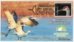 USA 2023 Mississippi Sandhill Crane, River, Endangered Species, Bird,Pictorial Postmark, FDC Cover (**) - Lettres & Documents