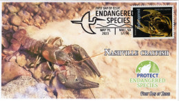USA 2023 Nashville Crayfish, Endangered Species,Fish,Pictorial Postmark, FDC Cover (**) - Brieven En Documenten