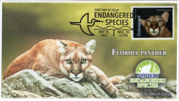 USA 2023 Florida Panther, Endangered Species, Animal, Tiger Family ,Pictorial Postmark, FDC Cover (**) - Lettres & Documents