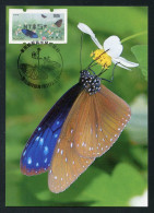 TAIWAN (2023) Carte Maximum Card ATM Taipei 2023 39th Asian Stamp Exhibition, Purple Crow Butterfly, Papillon, Mariposa - Cartoline Maximum