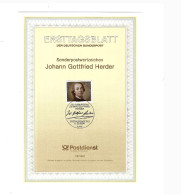 Ersttagsblatt.Format: 15 X 21 Centimètres.Johann-Gottfried Herder. - Altri & Non Classificati