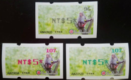 3 Colors Taiwan 2018 ATM Frama Stamp-Formosan Macaque Monkey- Forest Unusual - Ongebruikt