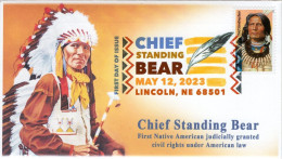USA 2023 Chief Standing Bear, Native American, Tribal ,Pictorial Postmark, FDC Cover (**) LIMITED - Lettres & Documents
