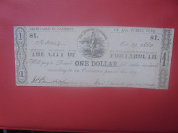 PORTSMOUTH CITY 1$ 1862 Circuler  (B.30) - Devise De La Confédération (1861-1864)