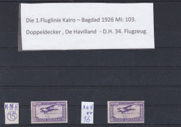 ÄGYPTEN-EGYPT- LUFTPOST-AIR MAIL-1.FLUGLINIE KAIRO-BAGDAD 1926 DE HAVILLAND -D.H34 POSTFRISCH- MNH - Neufs