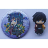 Kimetsu No Yaiba ( Demon Slayer ) Giyu Tomioka Figurine & Pin Badge - Andere & Zonder Classificatie