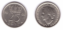 NETHERLANDS   25 CENTS 1948 (KM # 178) #7406 - 25 Cent