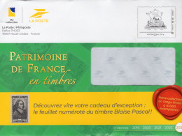 Entier Postal Pour Philaposte Timbre " Patrimoine De France En Timbres "  414683 - Blaise Pascal - Prêts-à-poster: TSC Et Repiquages Semi-officiels