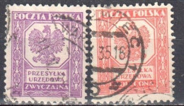 Poland 1933 Official Stamps - Mi.17-18 - Used - Service