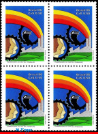 Ref. BR-2045-Q BRAZIL 1986 - LABOR'S DAY, RAINBOW,BLOCK MNH, JOBS 4V Sc# 2045 - Blocs-feuillets