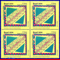 Ref. BR-3287-Q BRAZIL 2014 - INDIGENOUS ART KUSIWAWAJ�PI, CULTURE, PAINTING, MNH, ART 4V Sc# 3287 - Blocs-feuillets